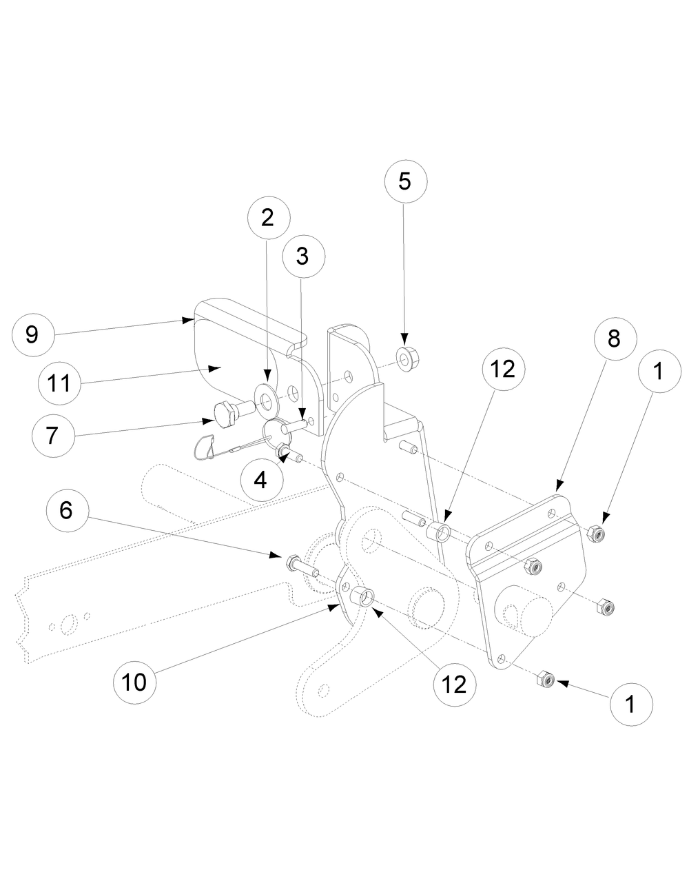 Foot Pedal Deck Lift Optional Diagram and Parts List for Z-FORCE60 53AA5BBJ-53AA5BBJ710 Cub Cadet Lawn Tractor